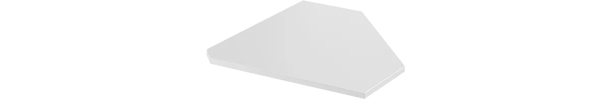 Winkelplatte, 90°, B 800 x T 800 mm, weiß/weißalu