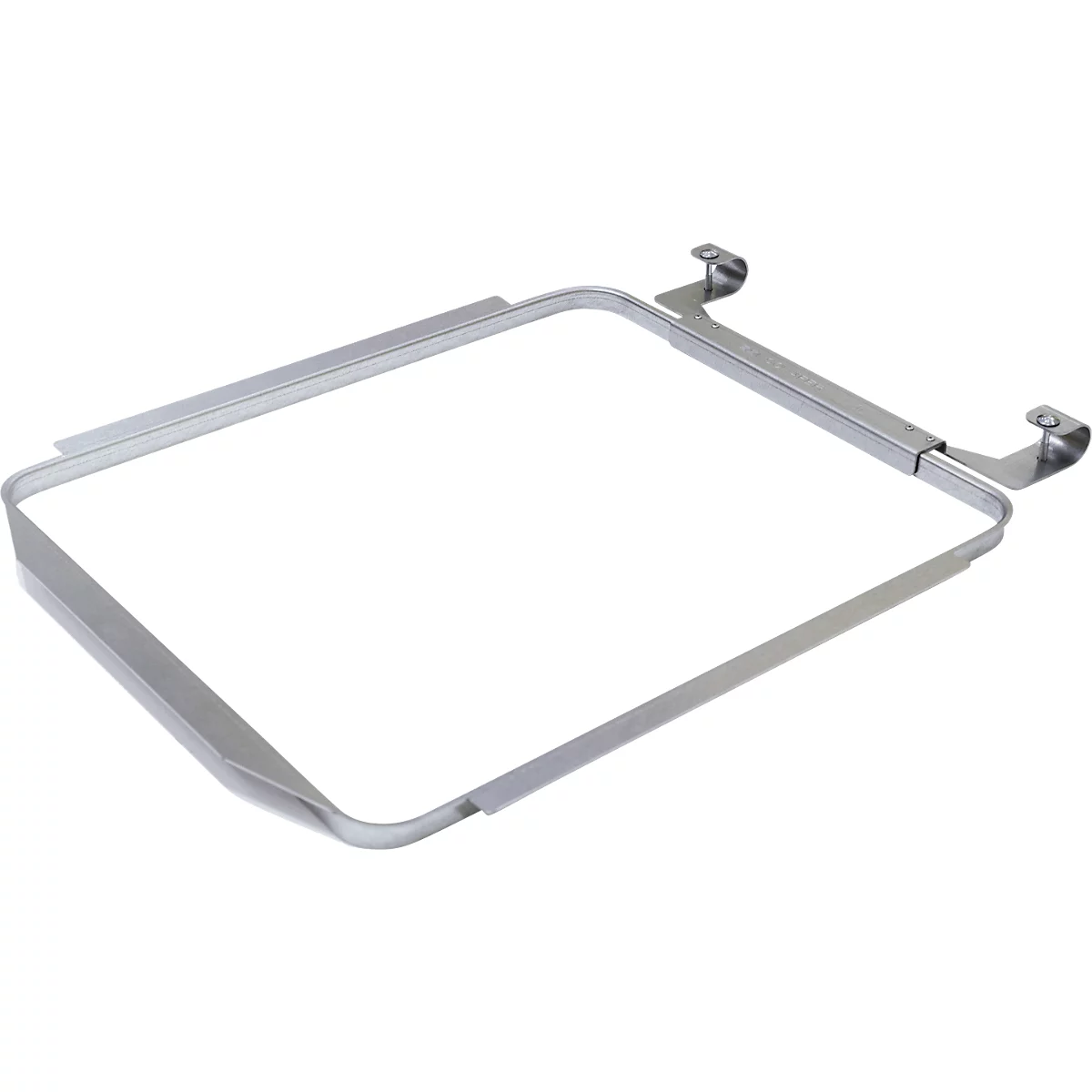 Winkelring für Mülltonnen mit Volumen 240 l, inkl. Montagematerial, B 498 x T 670 x H 41 mm, Stahl, silber