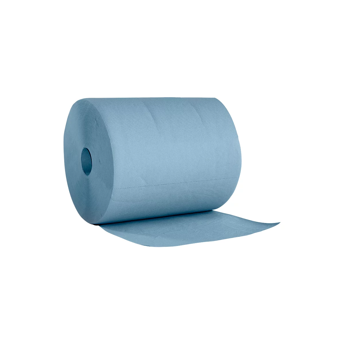 Light blue paper roll, one sheet is unrolled.
