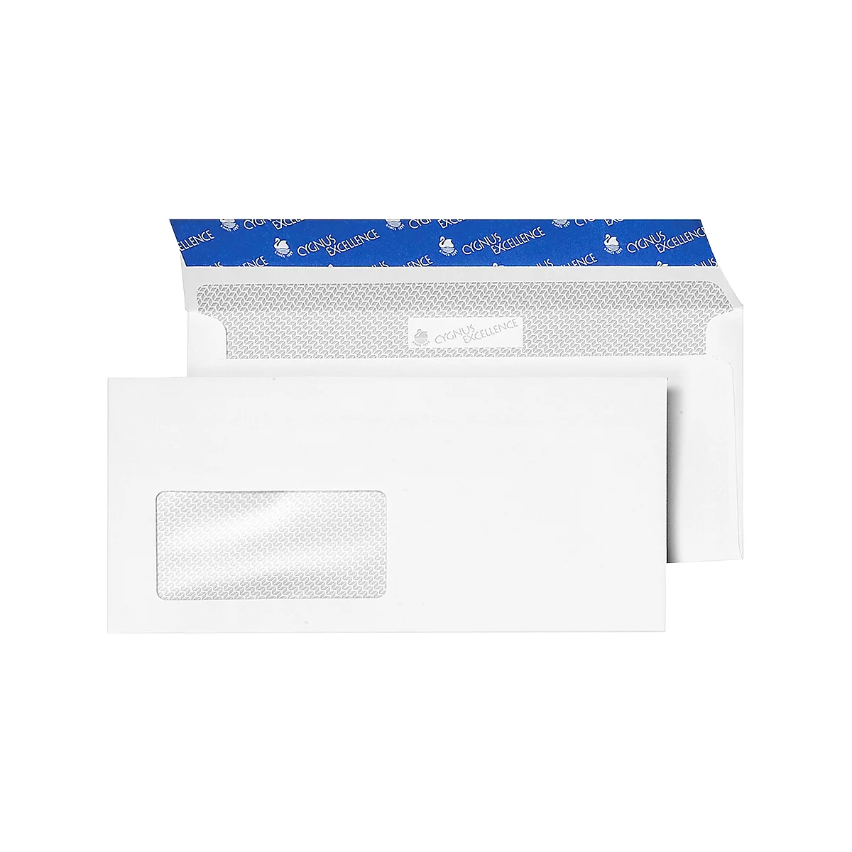 Witte enveloppen, 110 x 220 mm (DL), 80 g/m², met venster, 1000 stuks