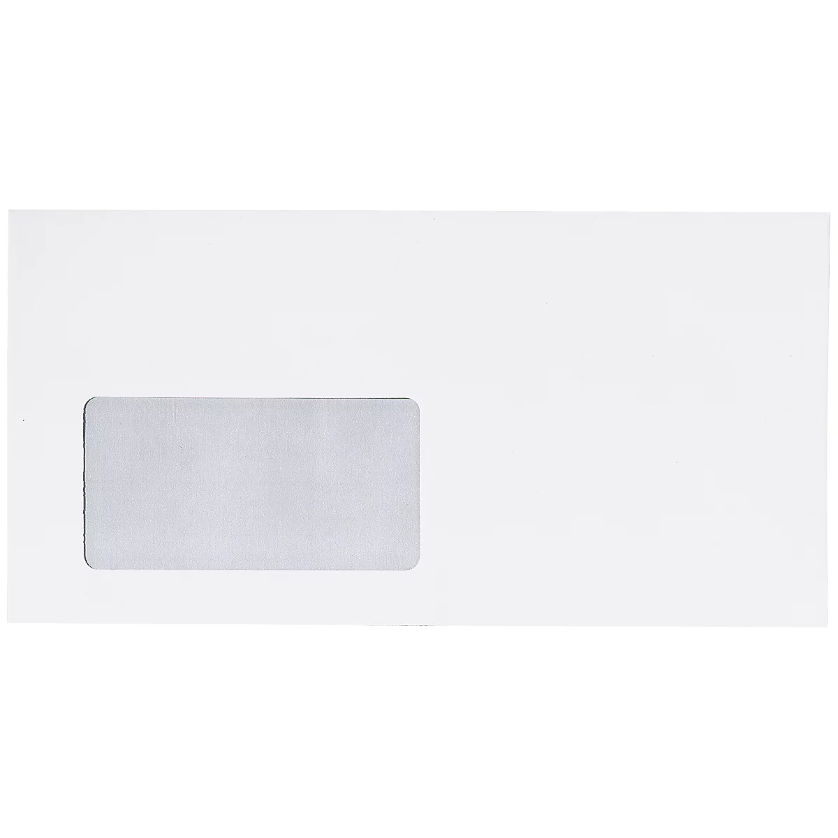 Witte Enveloppen, 110 x 220 mm (DL), met venster links, zelfklevend, 1000 stuks