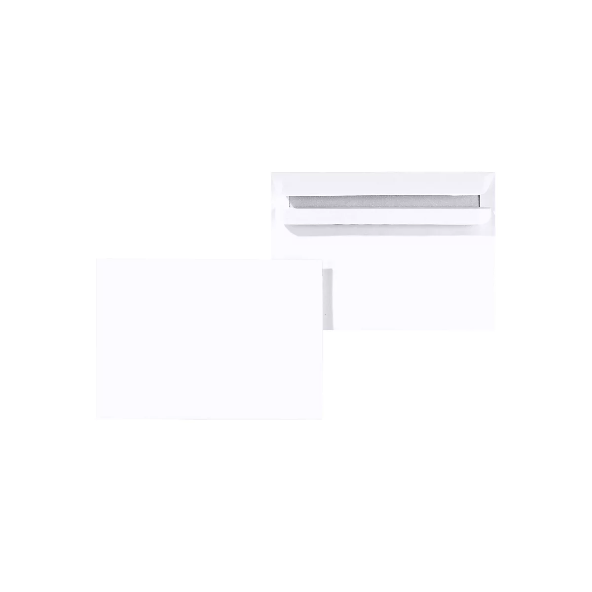 Witte enveloppen 114 x 162 mm (C6), 75 g/m² zonder venster, zelfklevend, pak van 1000 stuks