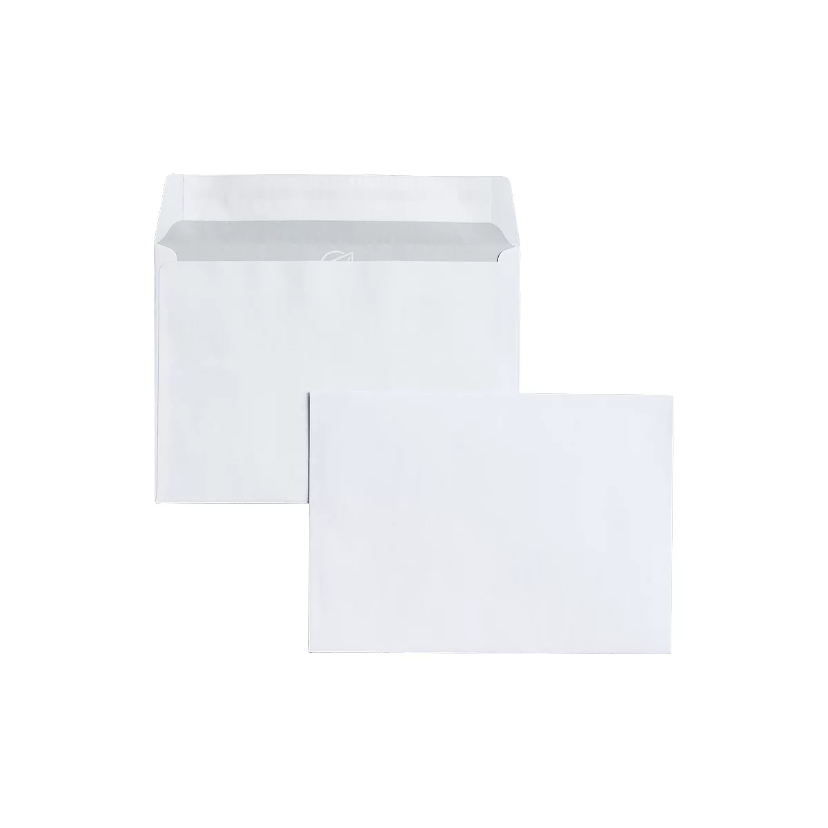 Witte enveloppen 114 x 162 mm (C6), 80 g/m², zonder venster, zelfklevend, met beschermstrip, pak van 500 stuks