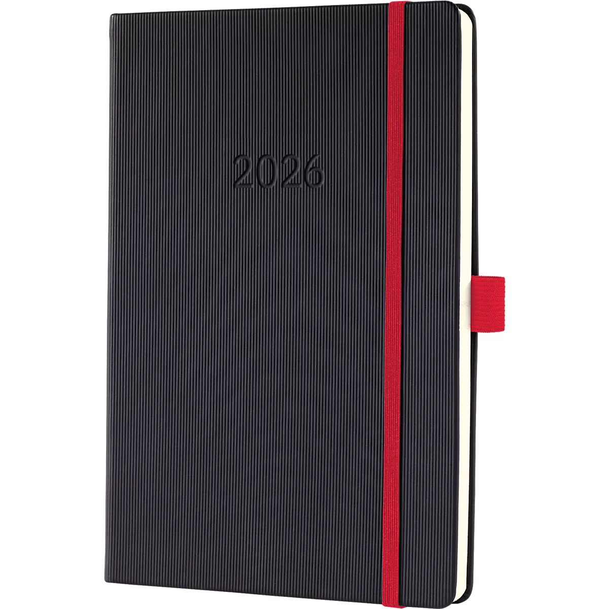 Wochenkalender Sigel Conceptum 2026 C2608, A5, 192 Seiten, 1 Jahr, 2 Seiten für je 1 Woche, PEFC®-Papier/Kunststoff, rot-schwarz