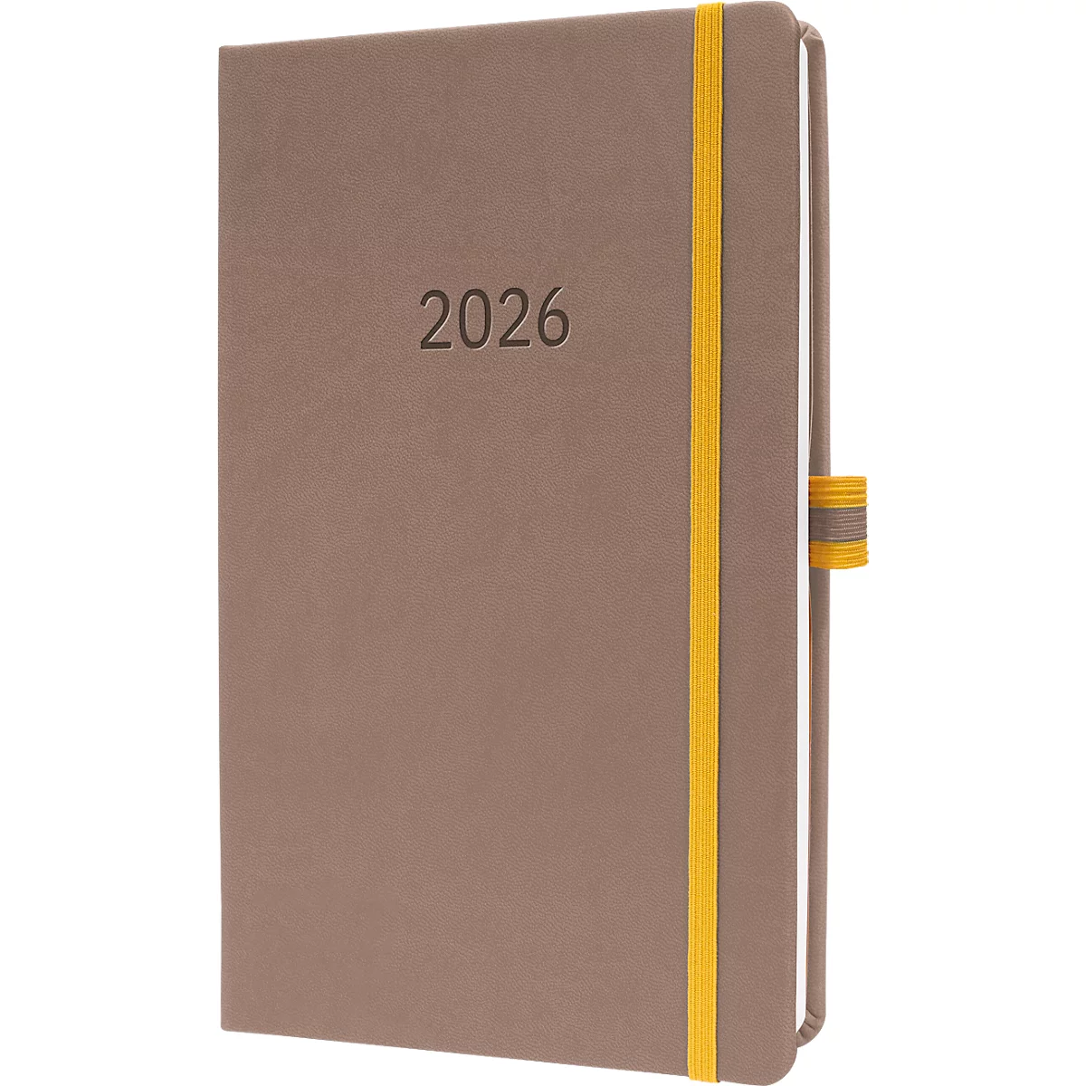 Wochenkalender Sigel Linescape 2026 DE L2605, A5, 176 Seiten, 53 Wochen, 2 Seiten für je 1 Woche, FSC®-Papier/Kunststoff, braun-gelb