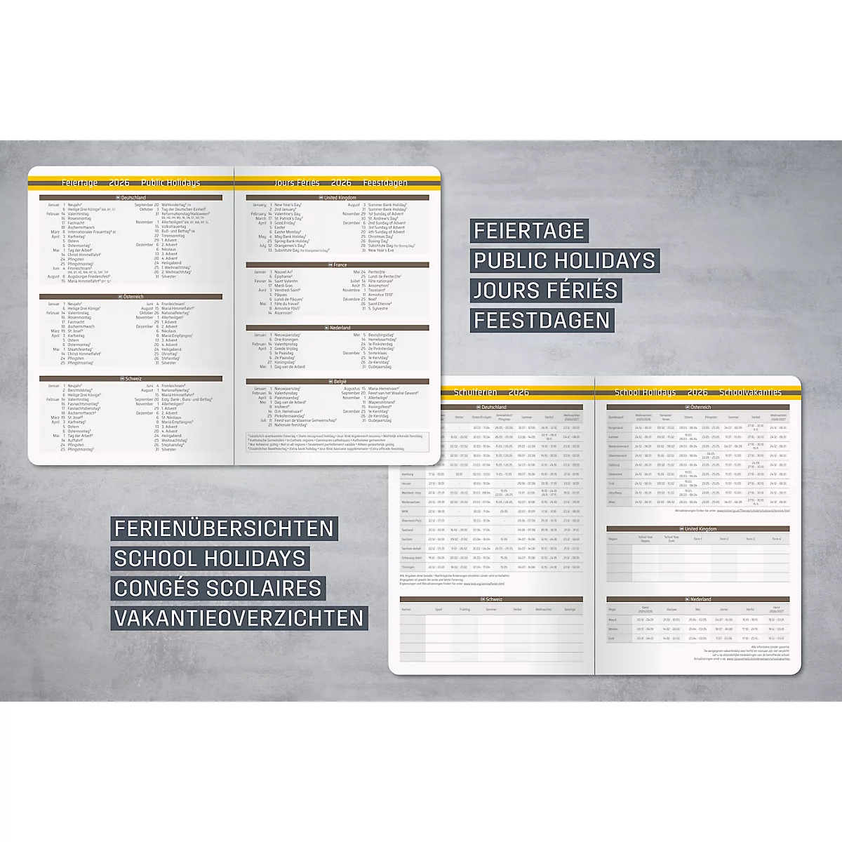Wochenkalender Sigel Linescape 2026 DE L2605, A5, 176 Seiten, 53 Wochen, 2 Seiten für je 1 Woche, FSC®-Papier/Kunststoff, braun-gelb