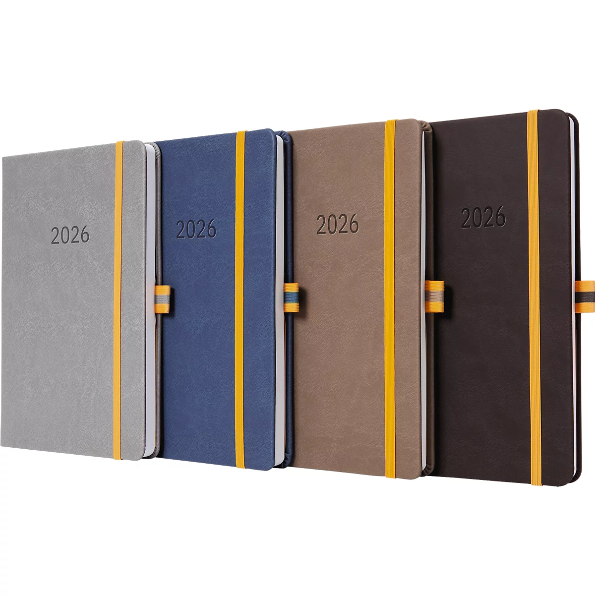 Wochenkalender Sigel Linescape 2026 DE L2606, A5, 176 Seiten, 53 Wochen, 2 Seiten für je 1 Woche, FSC®-Papier/Kunststoff, blau-gelb
