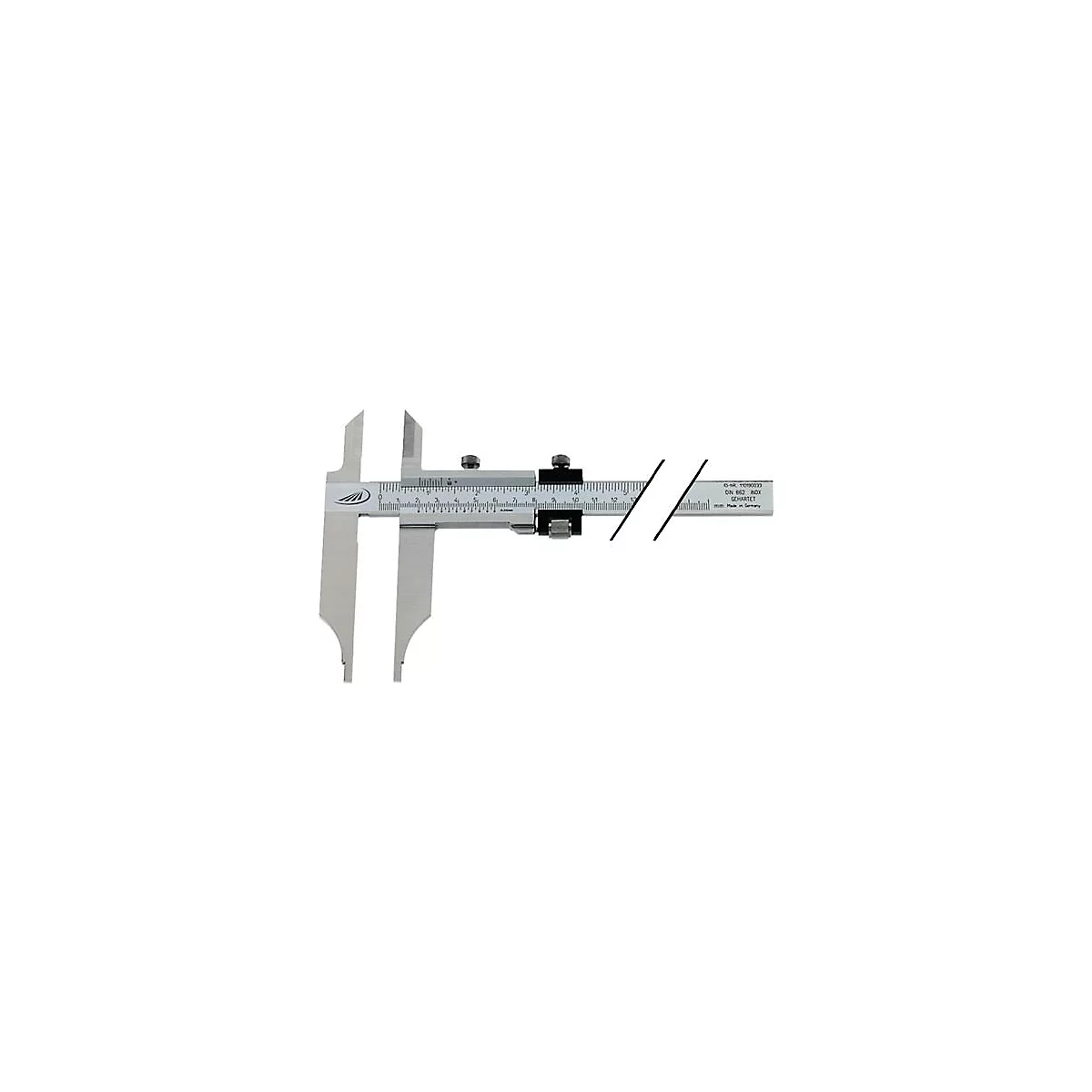 Metal caliper. Scale and numbers clearly visible.