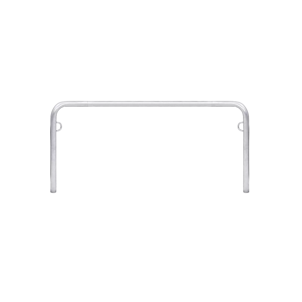 Metal frame in U-shape with two hangers, isolated on white background.