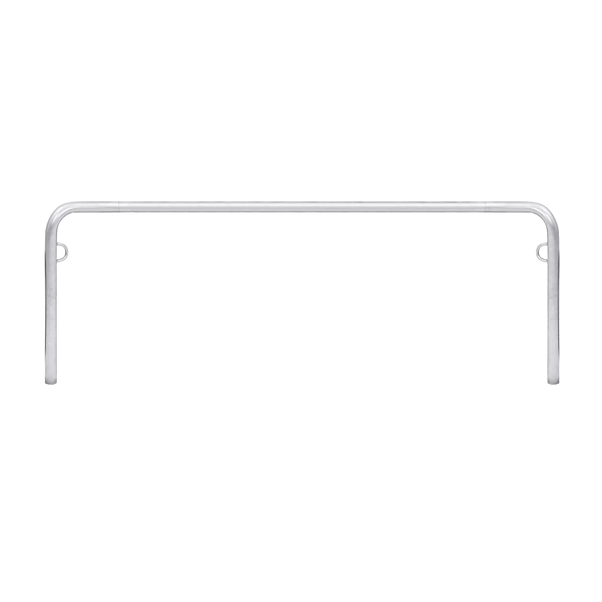 Metal frame, U-shaped. Straight top, rounded sides, with eyelet. White background.