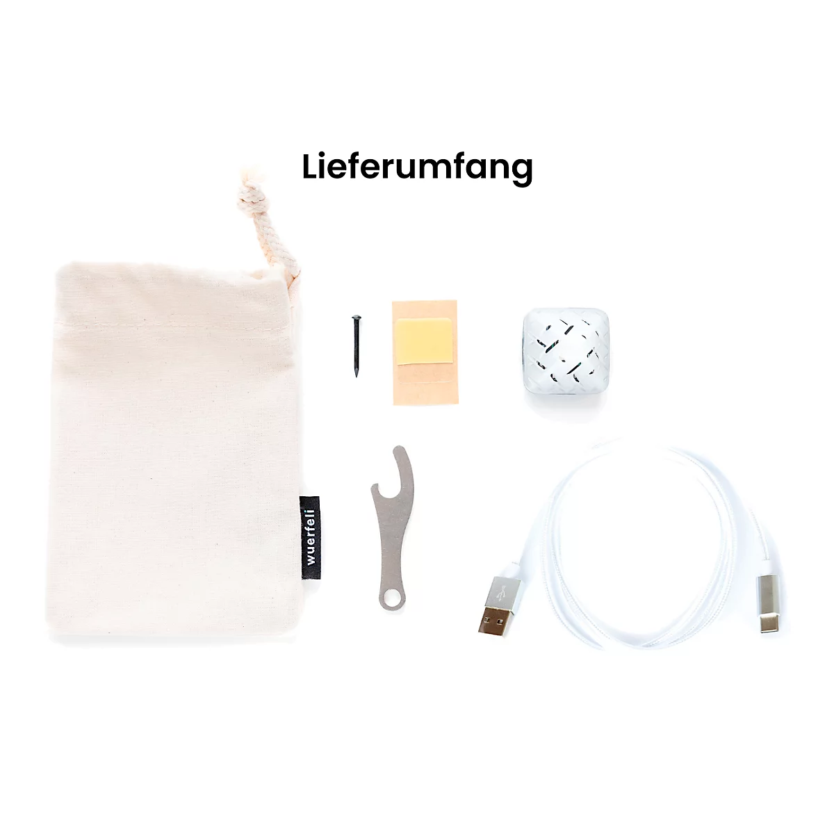 Wuerfeli CO2 Meter, forme pyramidale, intérieur, technologie de capteur, 400 à &gt;1600 ppm, échelle d'alarme en couleur, IP20, USB-C, kit de montage inclus