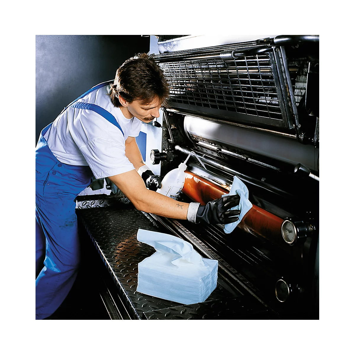 WYPALL® Chiffons d'essuyage L-40 ULTRA+ grand rouleau , 750 chiffons, # 7426, 3 épaisseurs, bleu