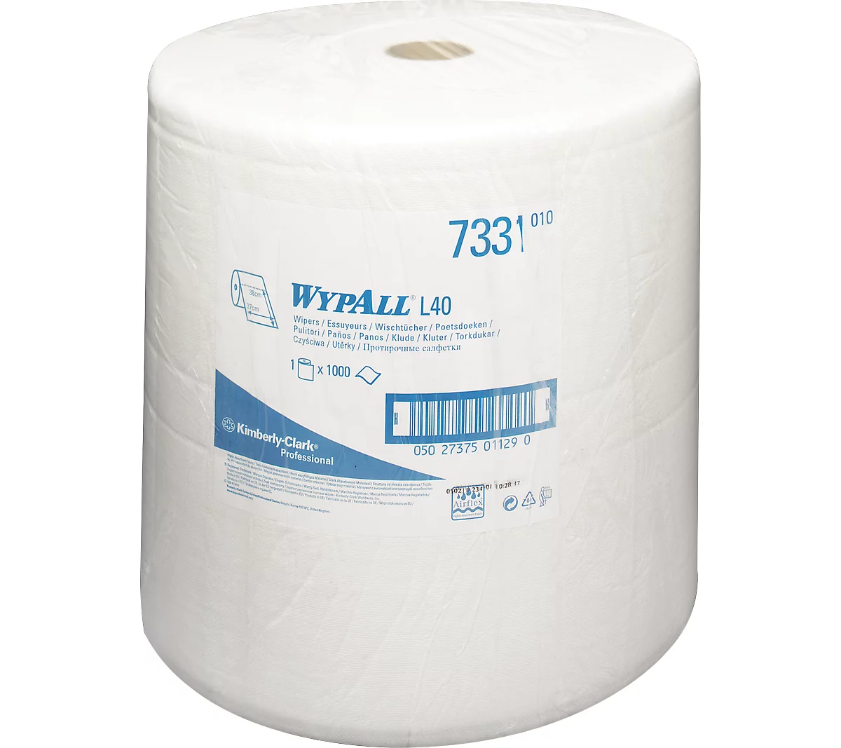 WYPALL* toallitas L-30 ULTRA rollo, de material Airflex, 1000 hojas, 3 capas, blanco