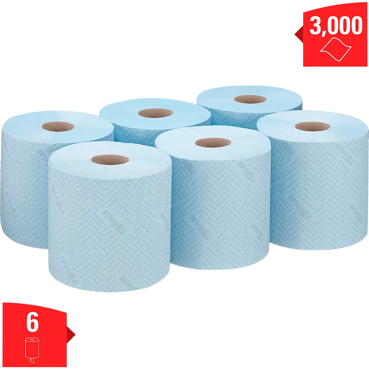 WYPALL* Wischtuch L-10 EXTRA + Zentralentnahme RCS, aus Airflexmaterial, 2400 Tücher, 1-lagig, blau
