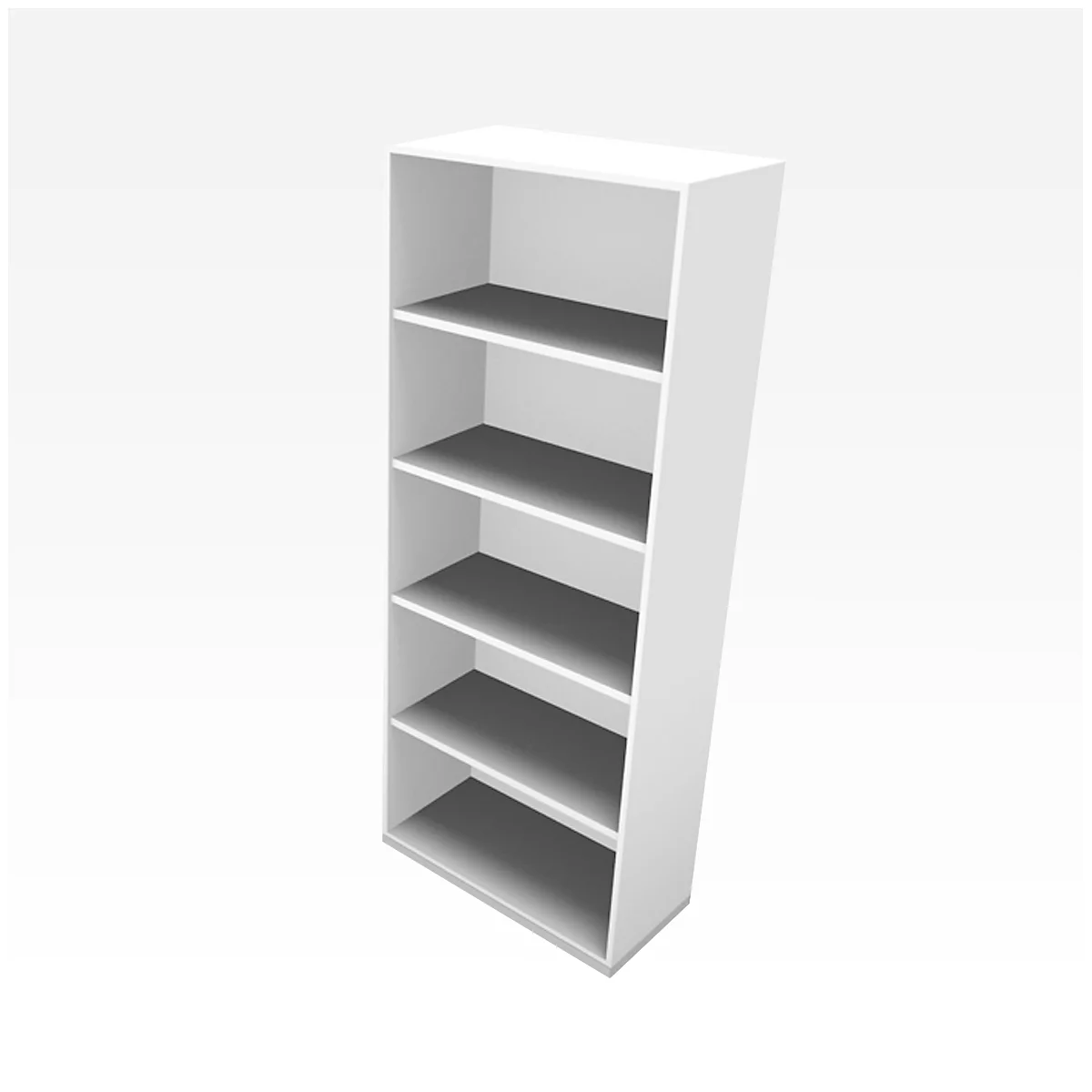 X-TIME-WORK boekenkast, 5 OH, B 860 x D 430 x H 2140 mm, wit