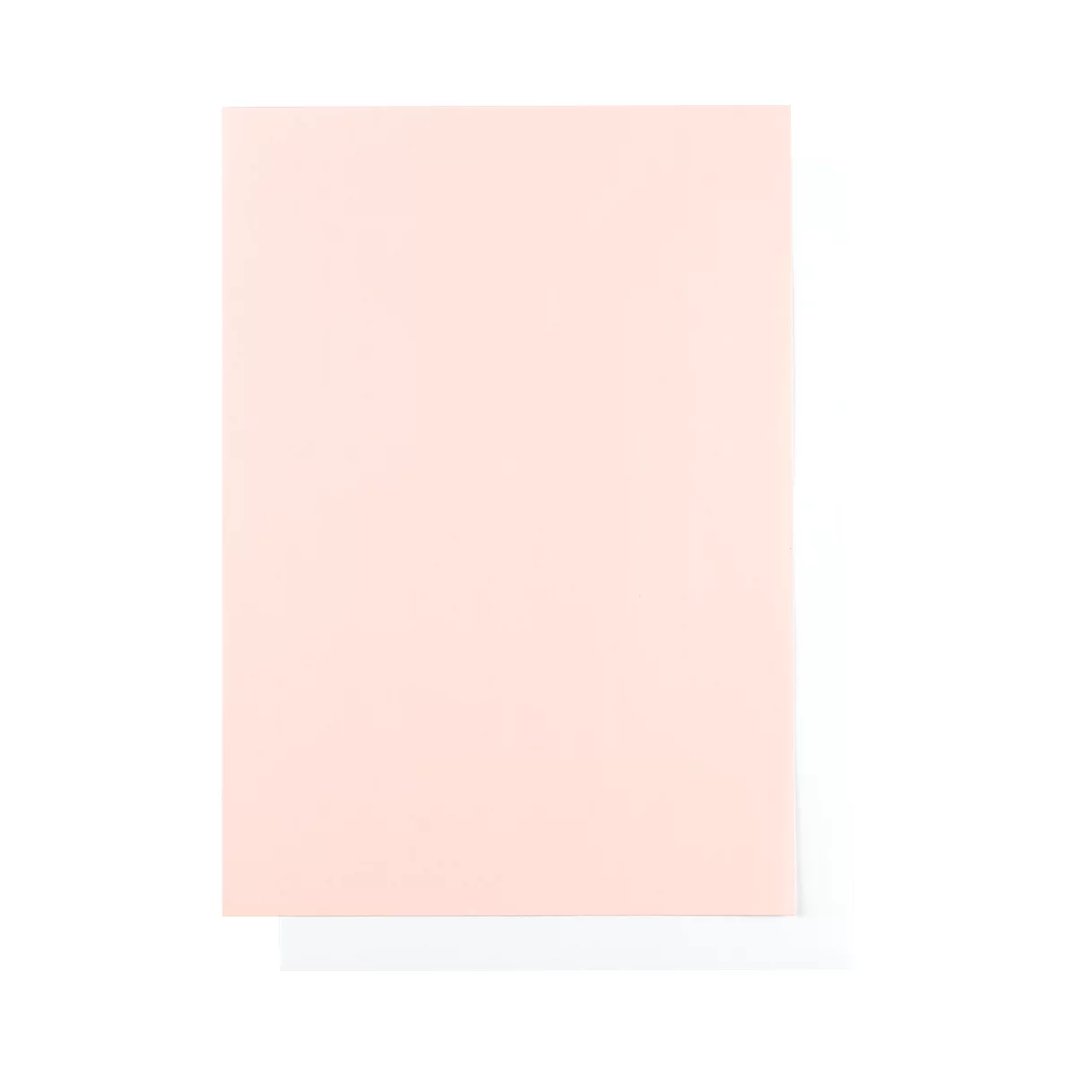 A pink card on a white background.