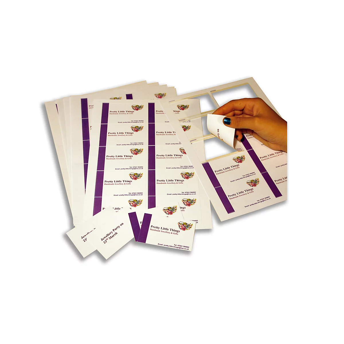 Xerox visitekaartjes, 250g/m², voorgeperforeerd, A4-formaat, wit, 50 vellen, 10 kaarten/plaat.