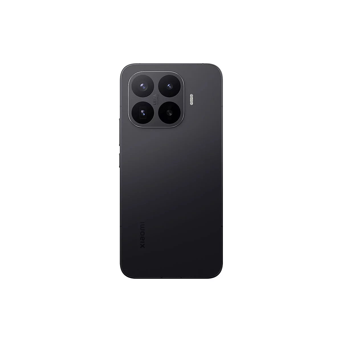 Dunkelgraues Xiaomi Smartphone von hinten mit markantem quadratischen Kameramodul und Leica-Schriftzug.