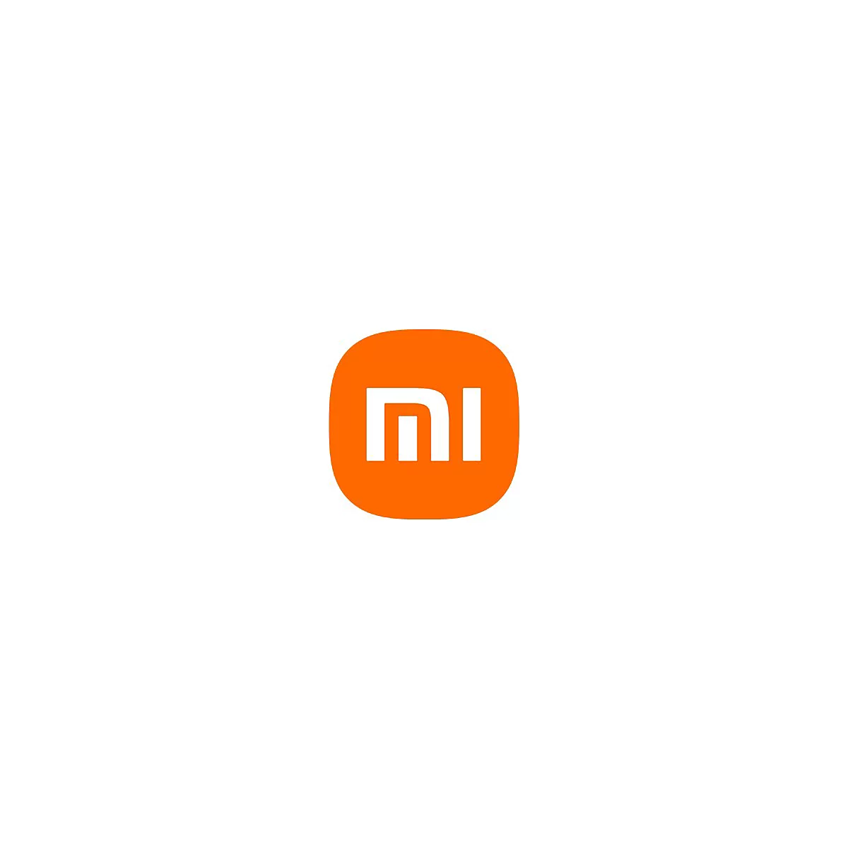 Das orangefarbene, abgerundete quadratische Logo von Xiaomi mit weißem MI-Schriftzug.