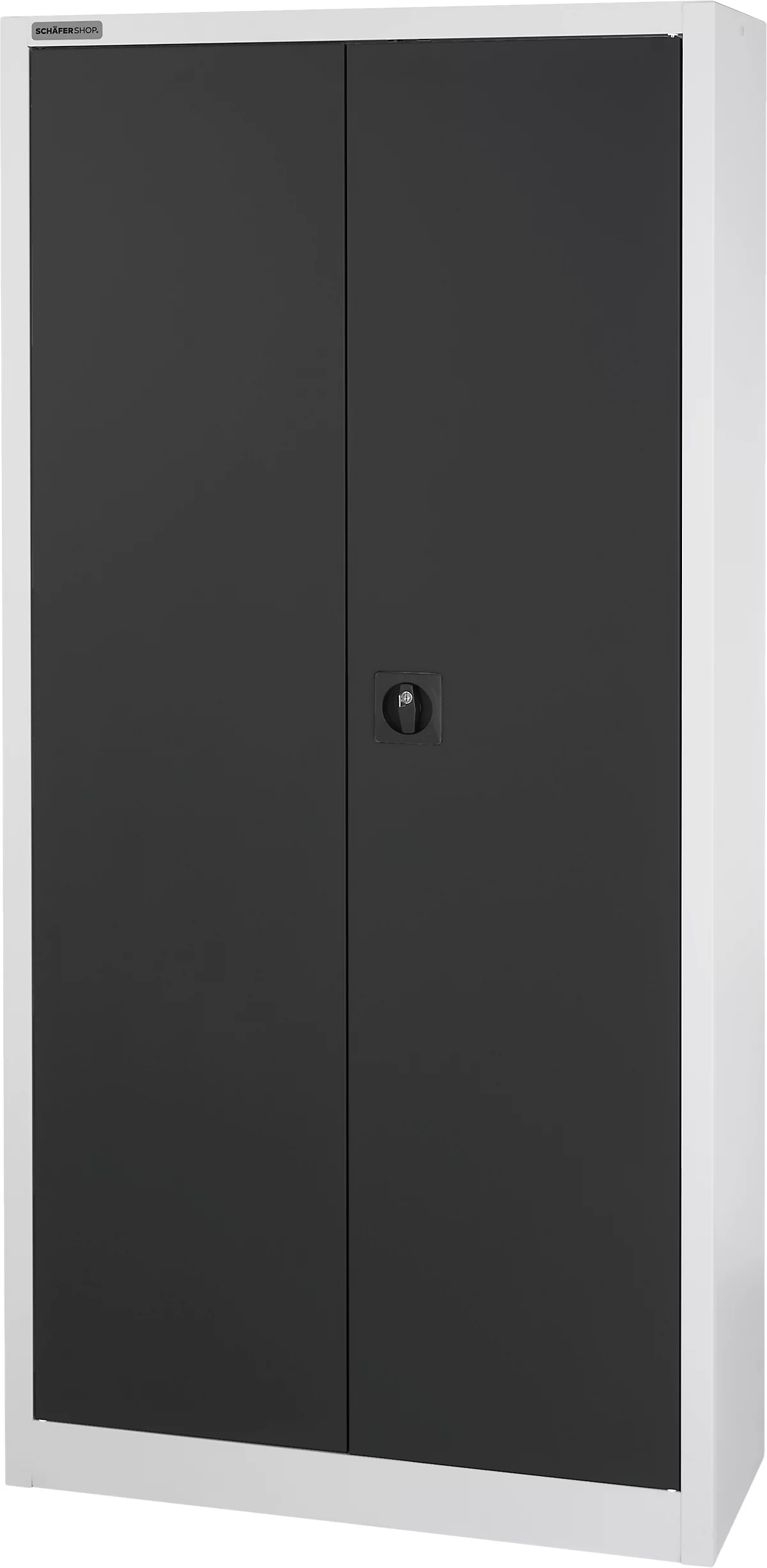 xSchäfer Shop Select Armario para materiales MS 2509, con 8 estantes, ancho 950 x fondo 500 x alto 1935 mm, chapa fina, aluminio blanco/gris antracita