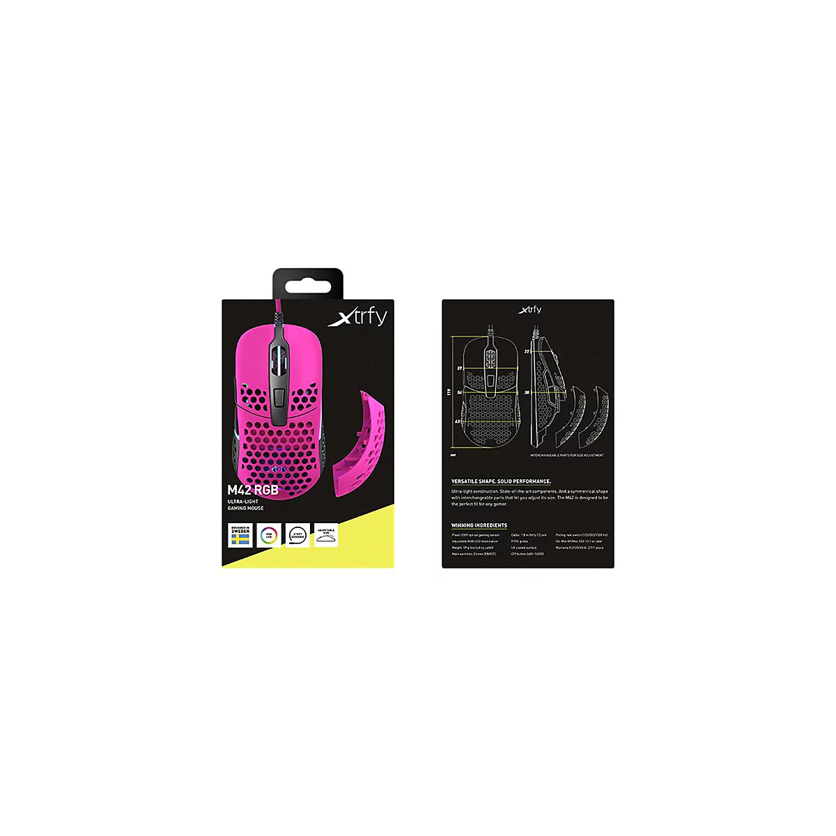Xtrfy M42 - Maus - optisch - kabelgebunden - USB - pink