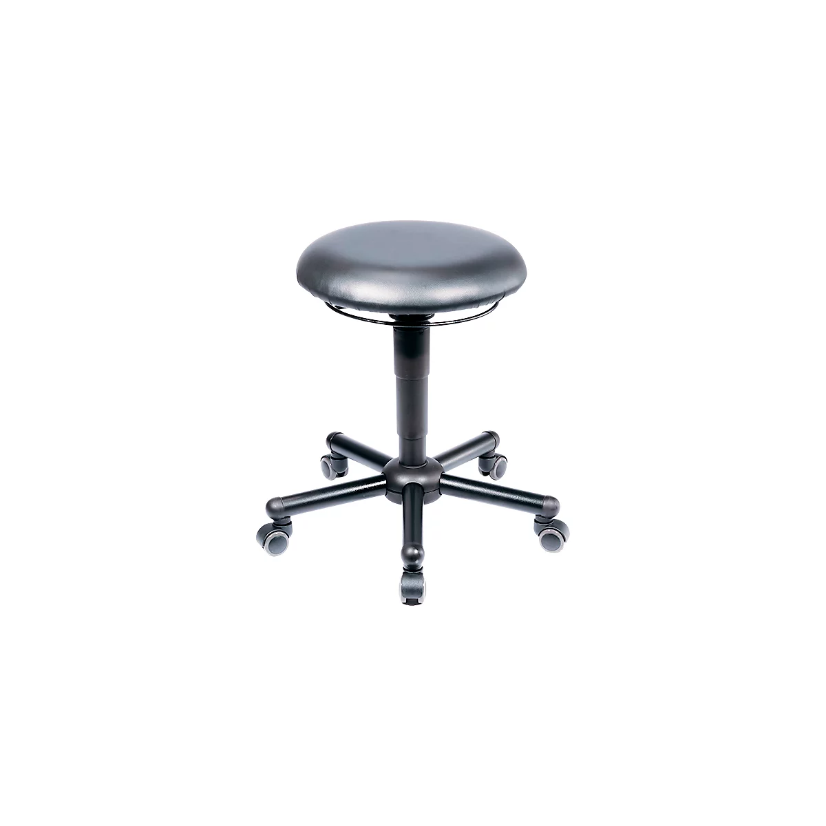 XXL-Hocker meychair Assistant Pro A19-10020, mit Rollen, höhenverstellbar, bis 250 kg, Stahl & Kunstleder, desinfektionsmittelbeständig, schwarz