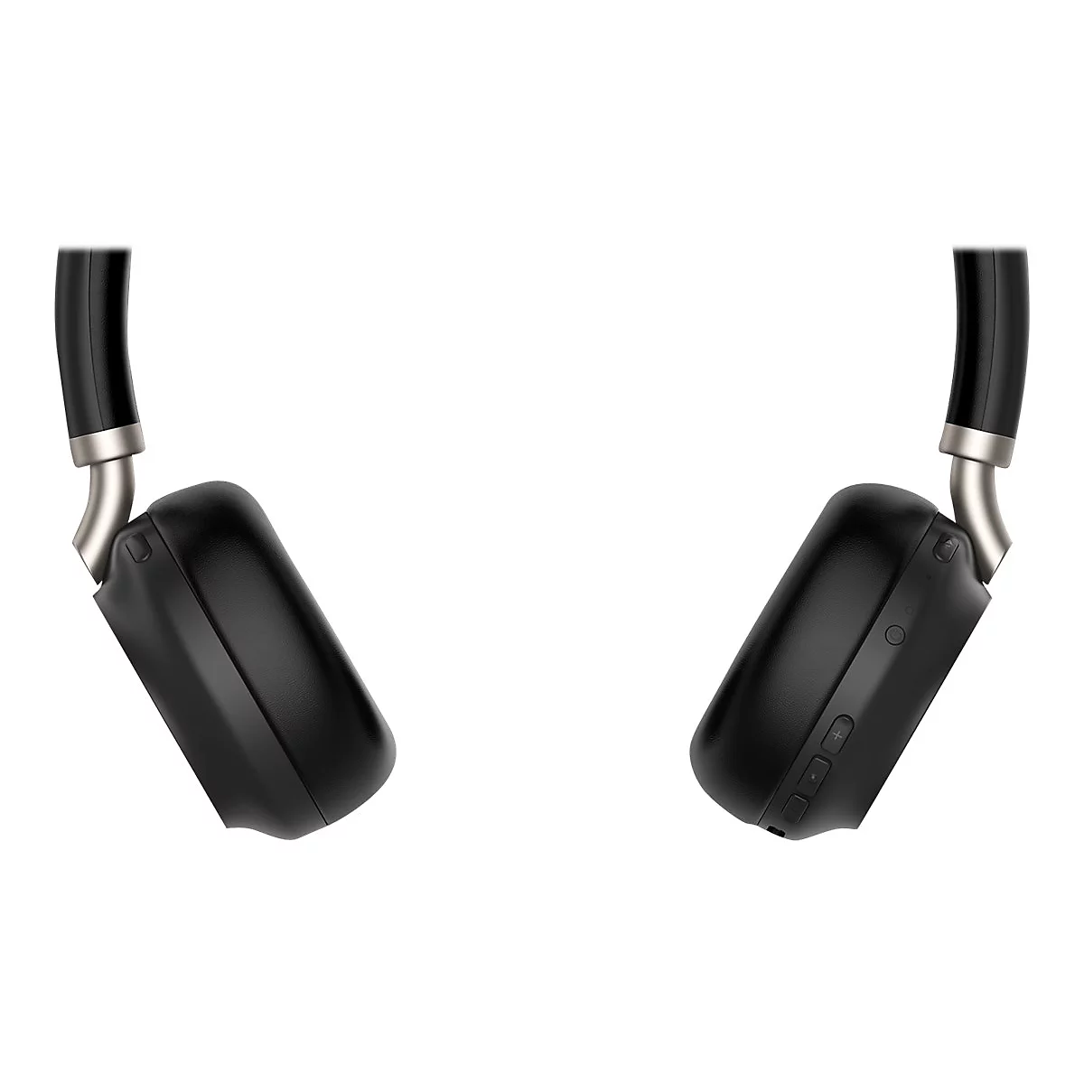 Zwei schwarze Over-Ear-KopfhÃ¶rer auf weiÃŸem Hintergrund. Die Ohrmuscheln sind schwenkbar.