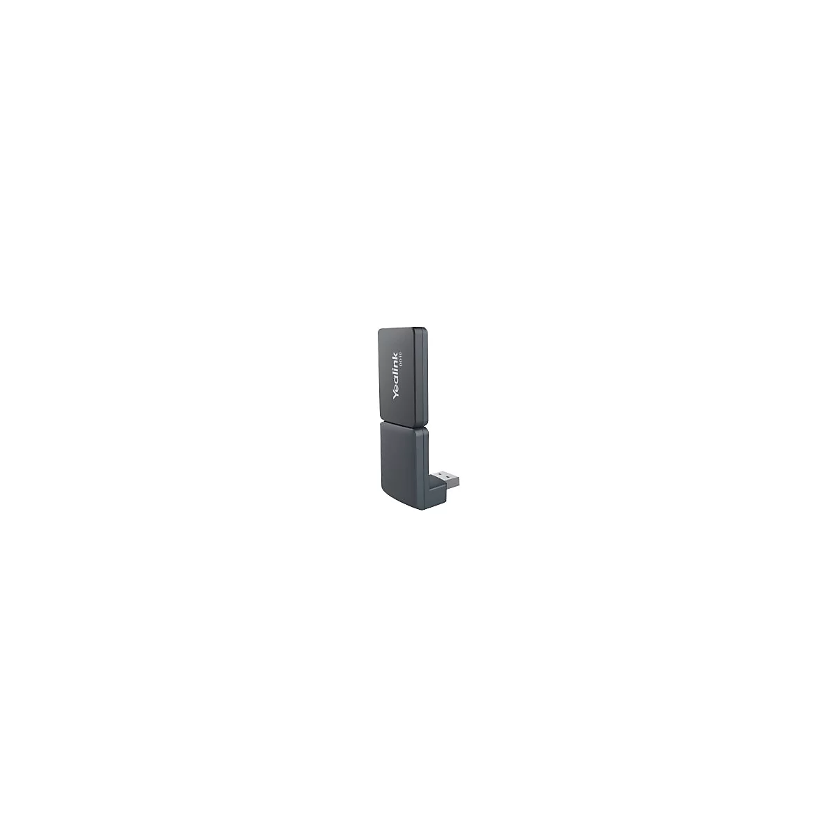 Schwarzer Yealink DD10 USB-Dongle vor weißem Hintergrund.
