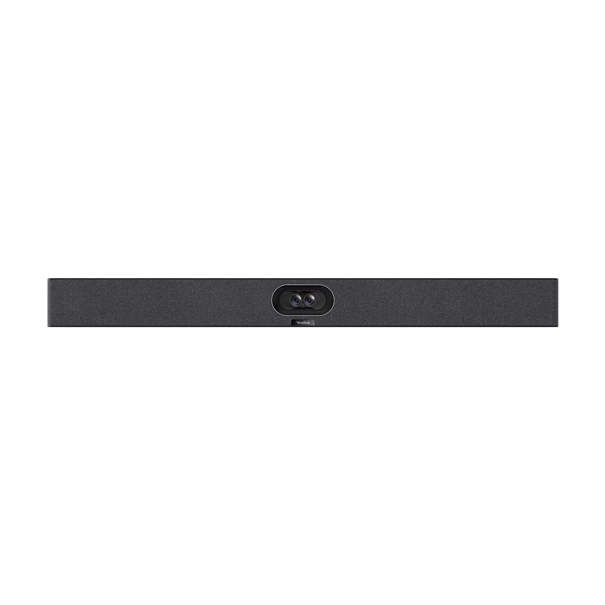 Dunkelgraue Soundbar mit zwei Kameras und Yealink-Logo.