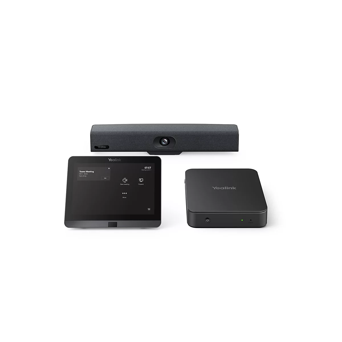Yealink MVC Series MVC340 - Microsoft Teams Rooms - Kit für Videokonferenzen (MCore Pro Gen 3 Mini-PC, MTouch E2 Gen 3 Touchpanel, UVC34 All-in-One Videoleiste)