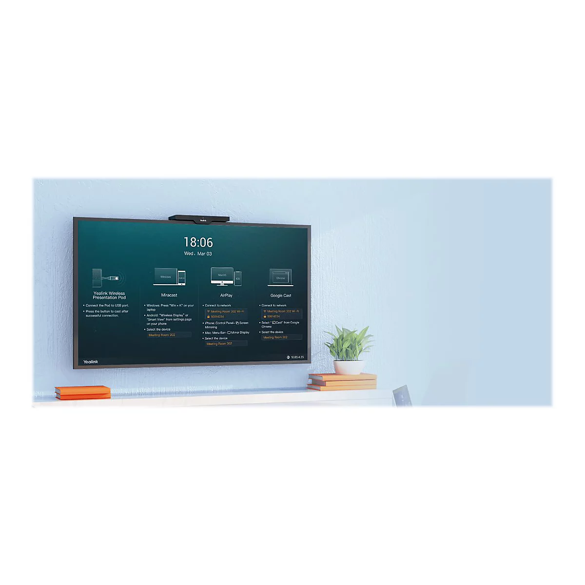 Yealink RoomCast - Präsentationsserver - 1GbE - Wi-Fi 5 - Bluetooth