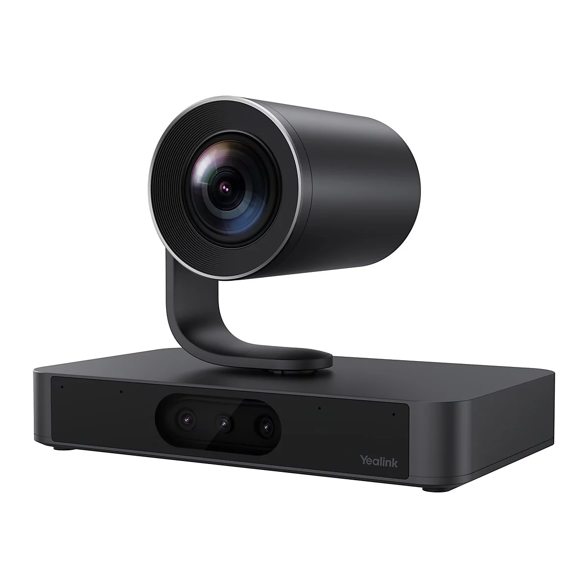 Schwarze Videokonferenzkamera mit Objektiv und Logo Yealink.
