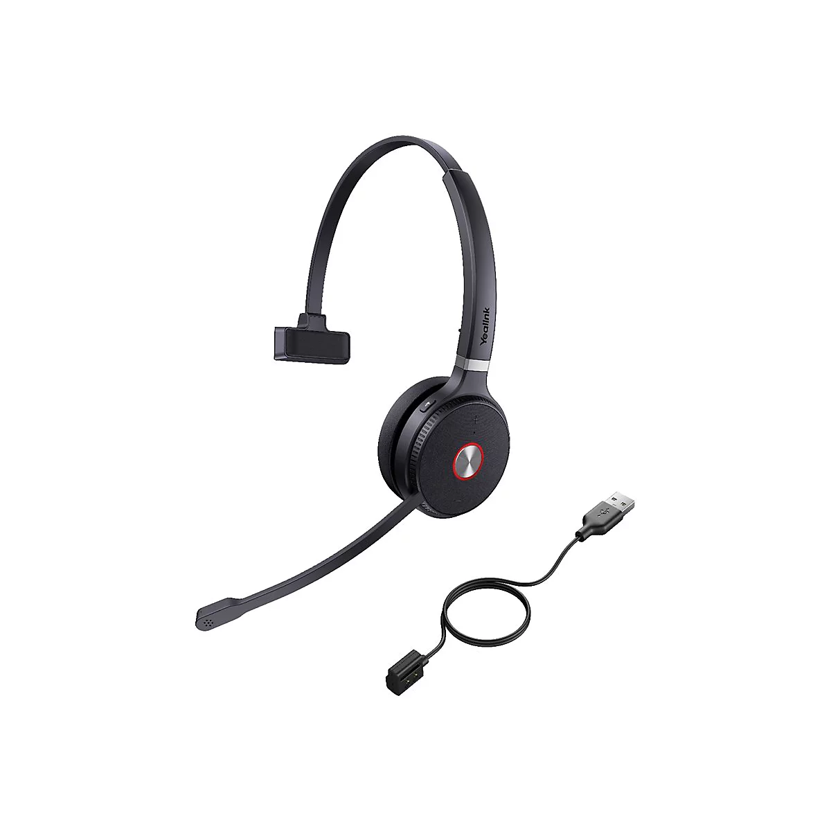Yealink WHM621 - Headset - On-Ear - DECT - kabellos - USB-A über DECT-Adapter