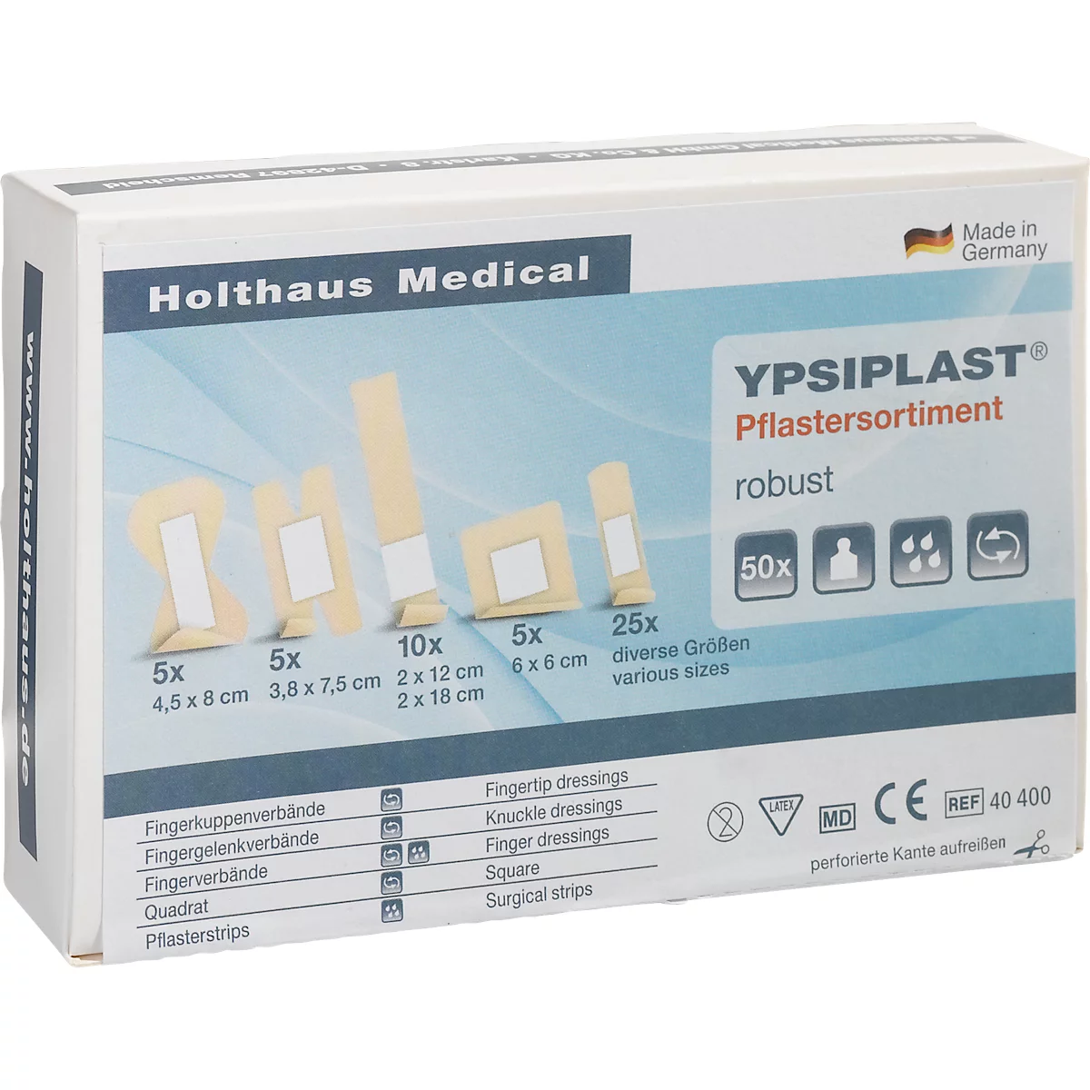 YPSIPLAST® pleisterassortiment, 50 stuks, robuust, huidkleurig weefsel