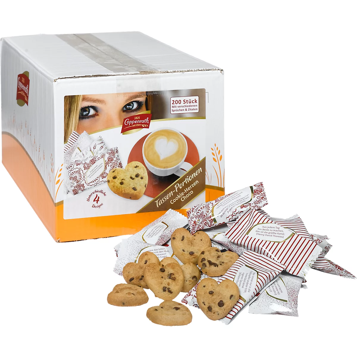 Zachte Hartje koekjes met chocoladestukjes Coppenrath Cookie Hearts, 200 stuks, 1 kg