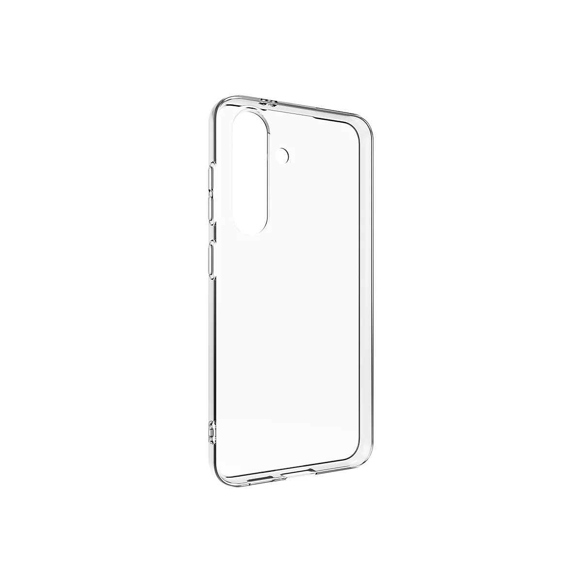 Transparente Handyhülle, die die Form des Telefons nachbildet. Schutzhülle für ein Smartphone.