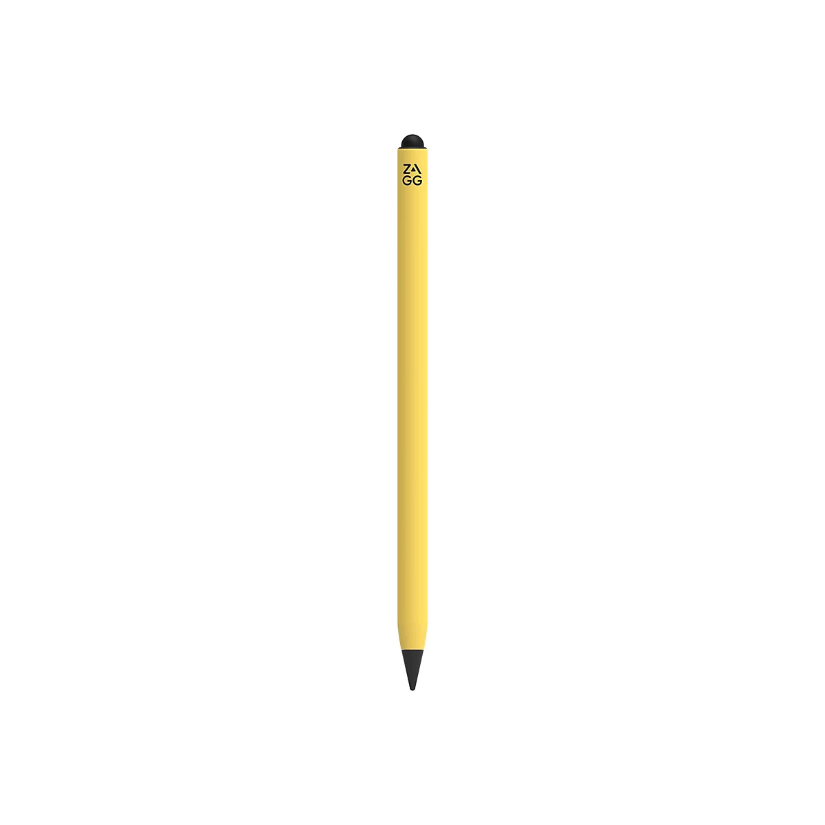 Gelber Stift mit schwarzer Spitze und ZAGG-Logo.