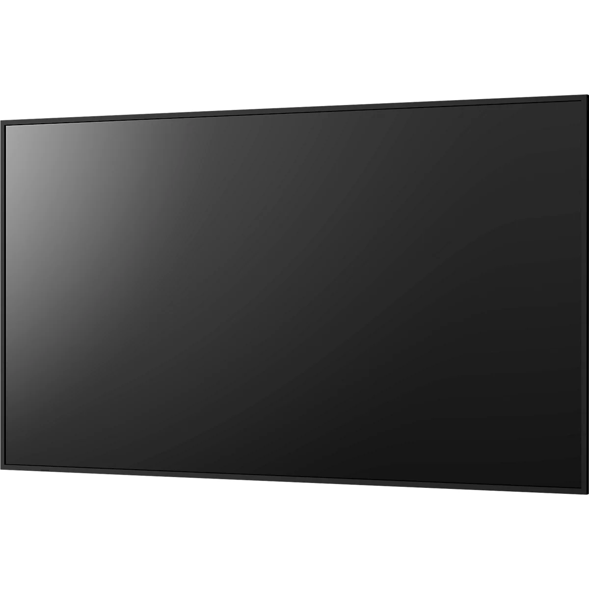 Een groot, rechthoekig, zwart scherm met een smal frame.