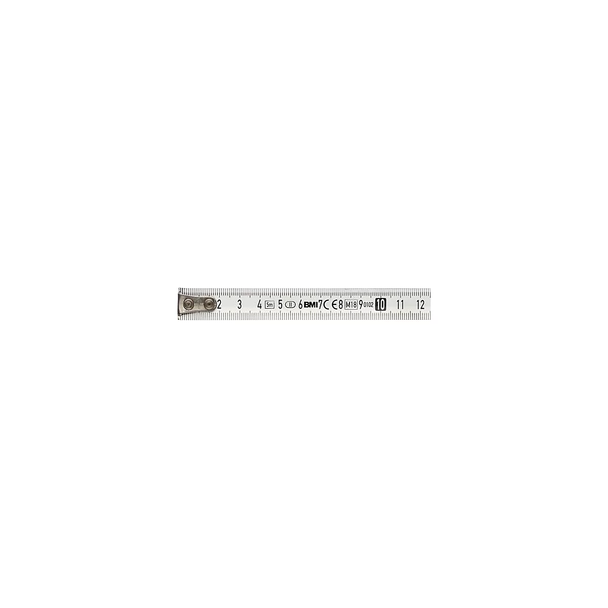 Close-up van een liniaal met cijfers en markeringen. De schaal begint bij 2 cm en eindigt bij 12 cm.