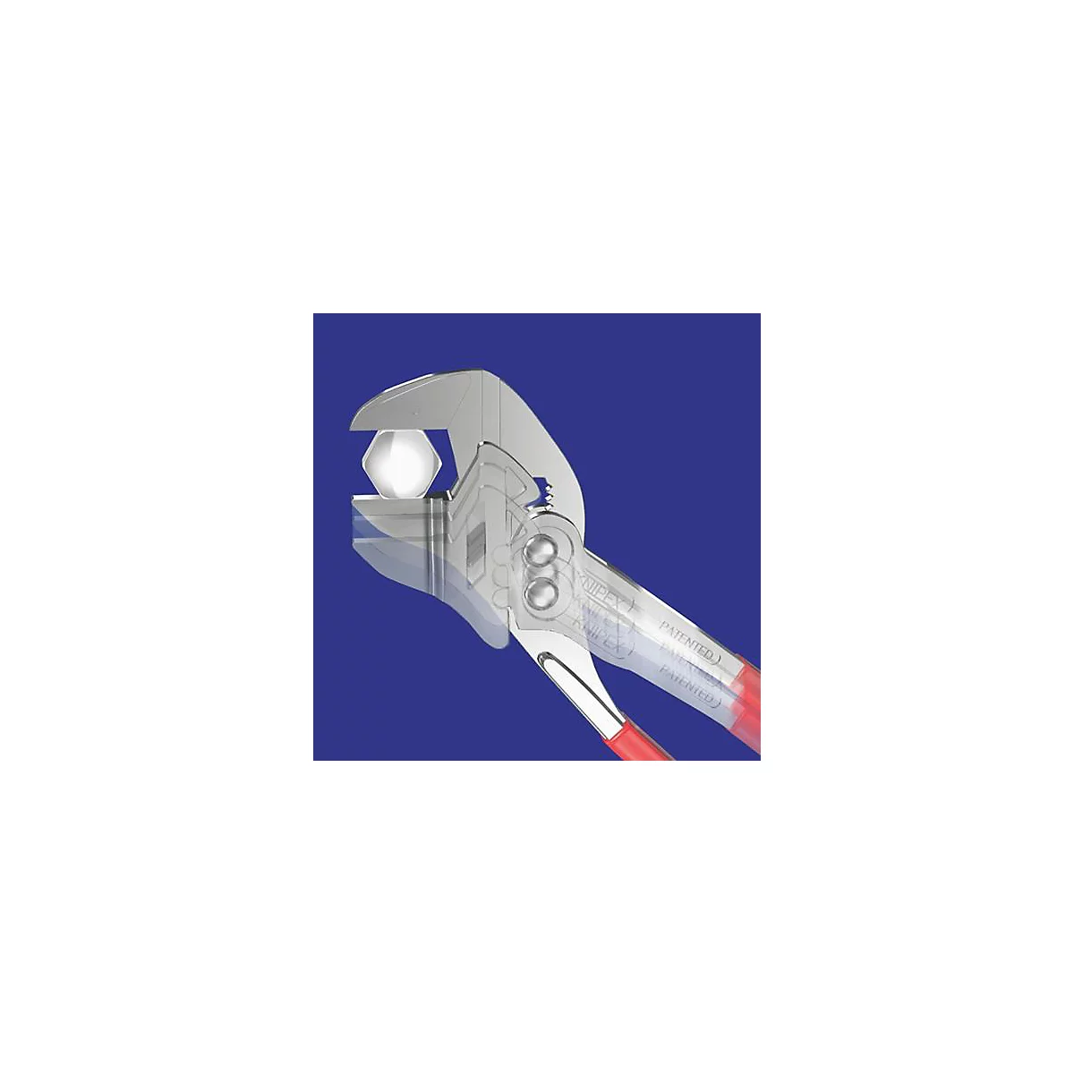 Zangenschlüssel L.400mm Spann-W.85mm verchr.Ku.-Überzug KNIPEX