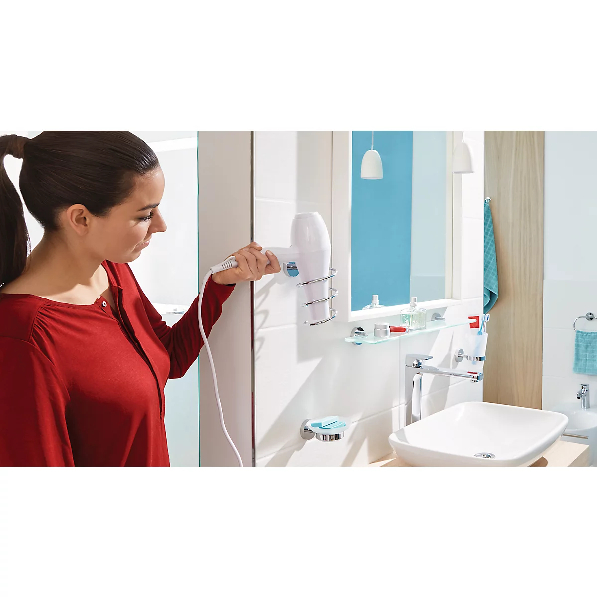 Zeepdispenserset tesa Smooz, 200 ml, navulbaar, innovatieve kleefoplossing, verchroomd