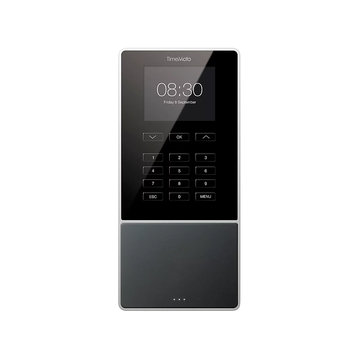 Zeiterfassungssystem TimeMoto TM-616, Wandmontage, Komplettlösung, bis 200 Nutzer, ID per RFID/PIN, USB/LAN/WLAN, 5 RFID-Karten