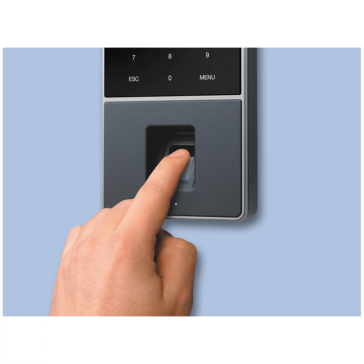Zeiterfassungssystem TimeMoto TM-828 SC, für bis zu 2000 Mitarbeiter, B 100 x T 45 x H 215 mm, schwarz + 25 RFID-Schlüsselanhänger RF-110