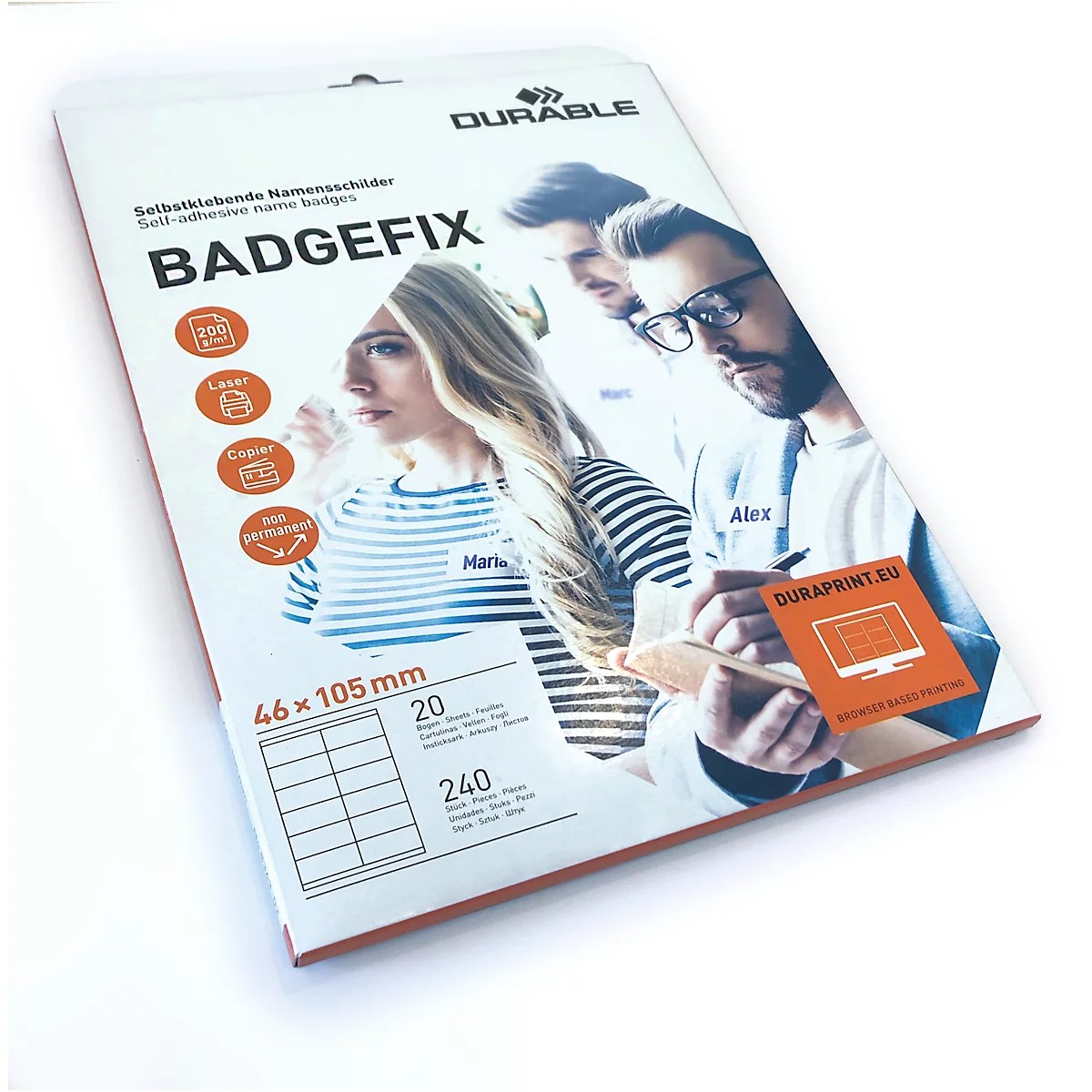 Zelfklevende naambadge Badgefix 46 x 105 mm