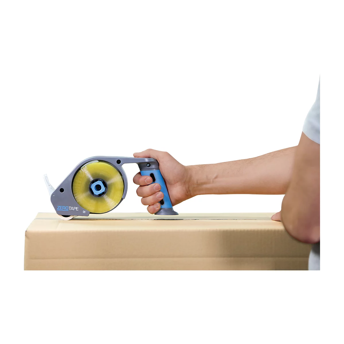 ZeroTape® handafroller, voor rollen B 48 mm x L 160 m, rolt soepel af, blauw