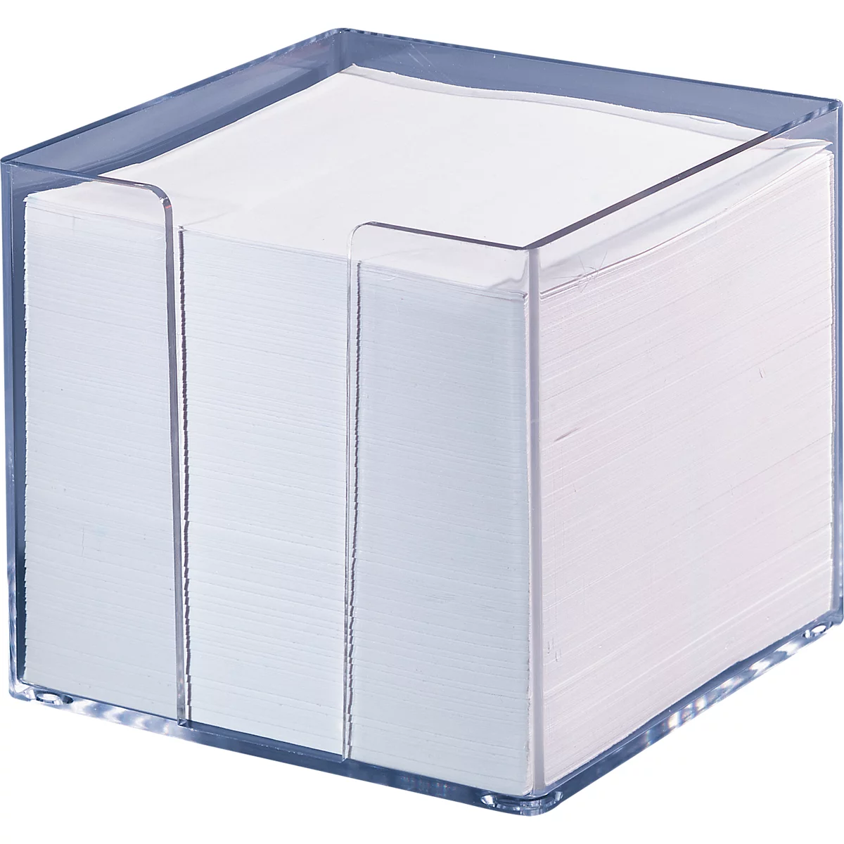 Zettelbox, inkl. 700 Notizzettel, transparent, 95x95x95 mm, Blattfarbe weiß