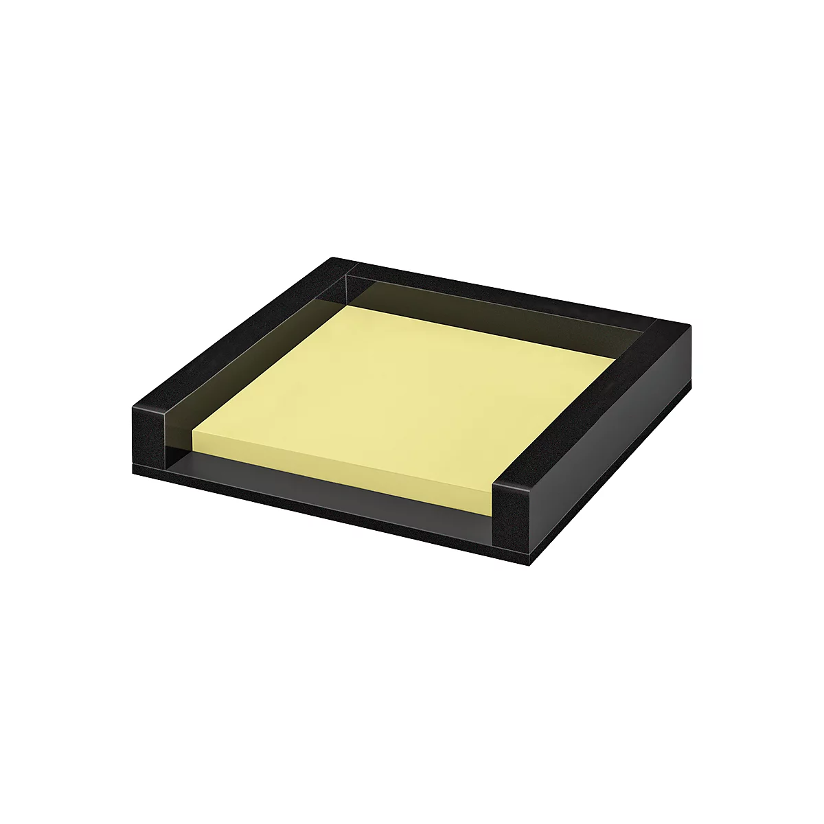 Zettelbox WEDO Black Office, schwarz mattiert/glänzend, mit 50 Haftnotizen