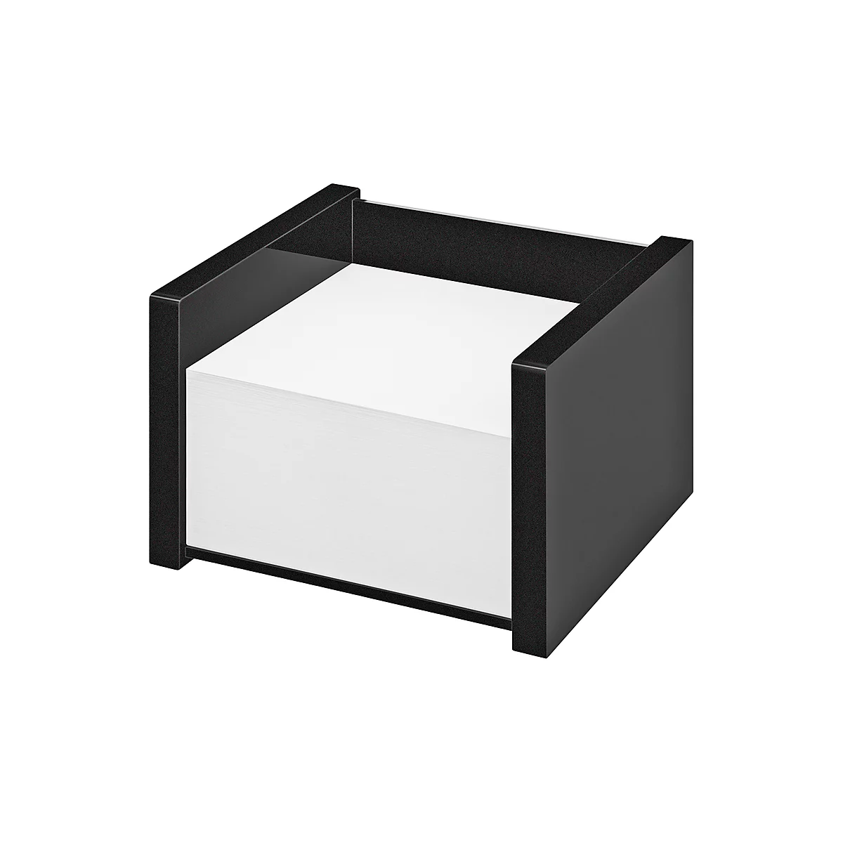 Zettelbox WEDO Black Office, schwarz mattiert/glänzend, mit 500 Notizblatt