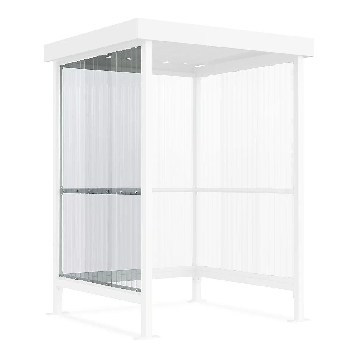 Zijwand voor rokersabri WSM Jena, leuning, Onderstel gepoedercoat grijswit RAL 9002