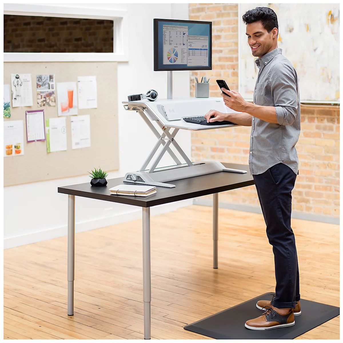 Zit-sta Workstation Lotus™ staal met microban-coating, wit
